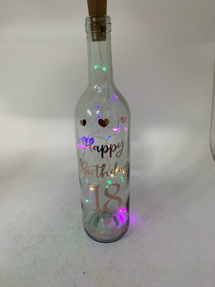 18 & FABULOUS LIGHT UP WINE BOTTLE.