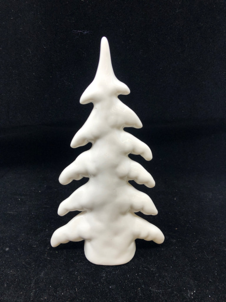 SMALL WHITE GLASS CHRISTMAS TREE DECOR.