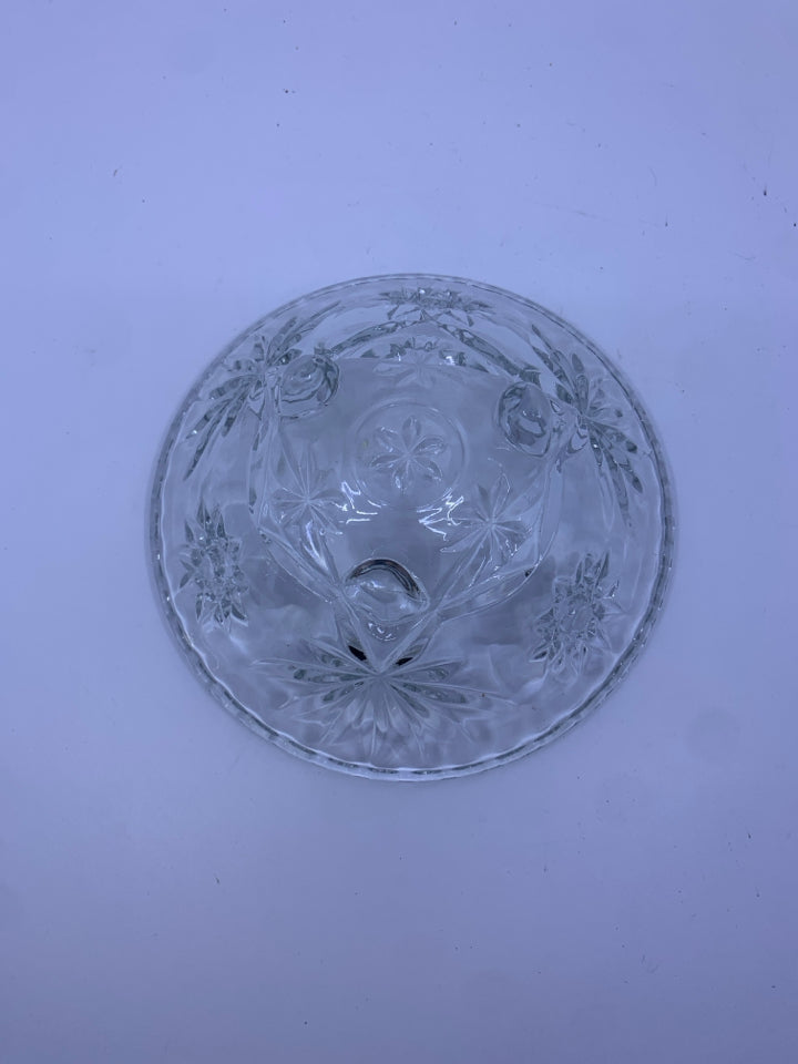 STAR BURST FOOTED GLASS BOWL.