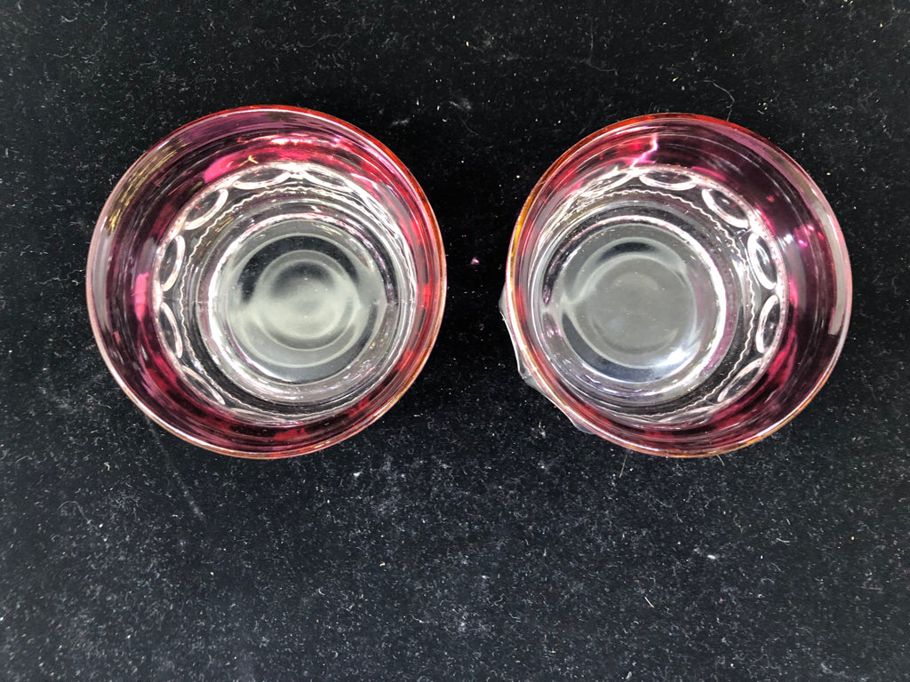 2 VTG PINK TRIM GLASS BOWLS