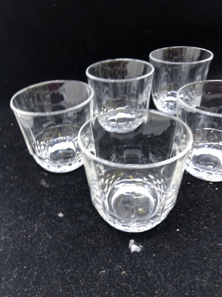 6 SHORT CUT GLASS GLASSES.