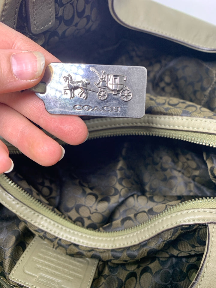 Coach F32325 Edie Shoulder Bag Olive Grey *Signs Of Wear Exterior Bottoms/Hardwa