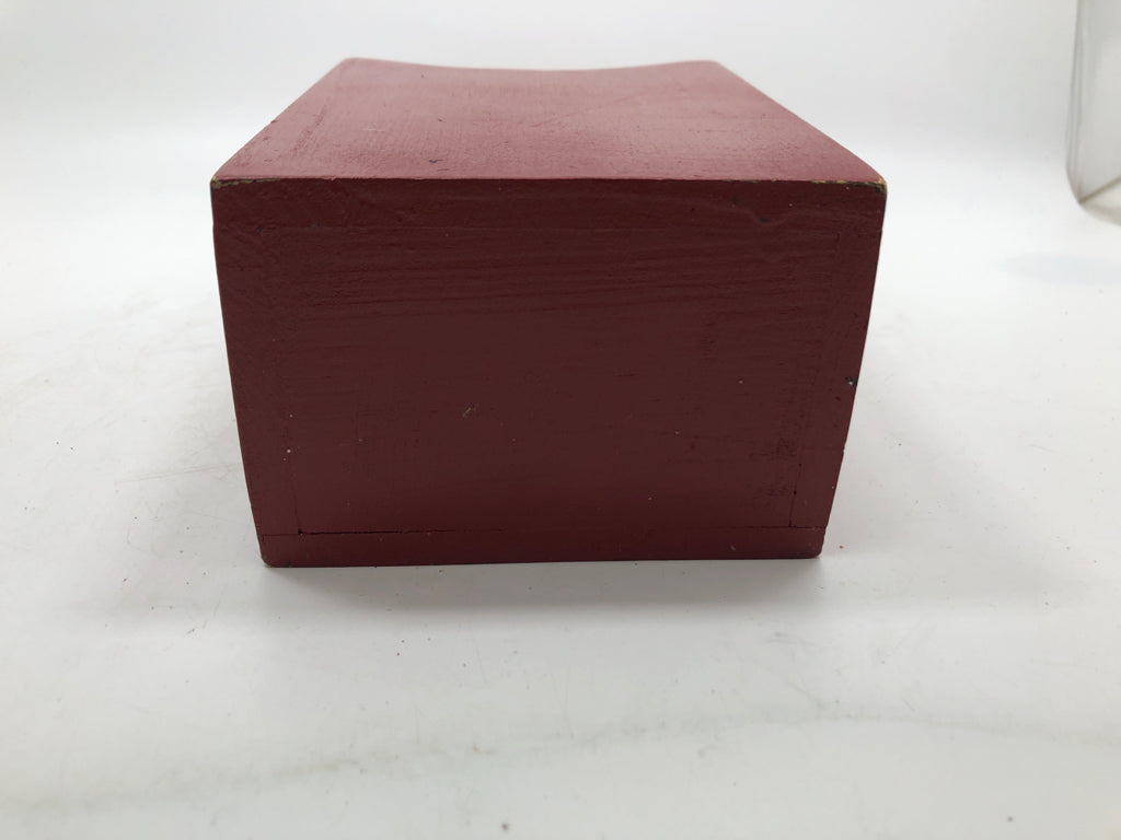 PRIMITIVE RED WOOD WALL POCKET.