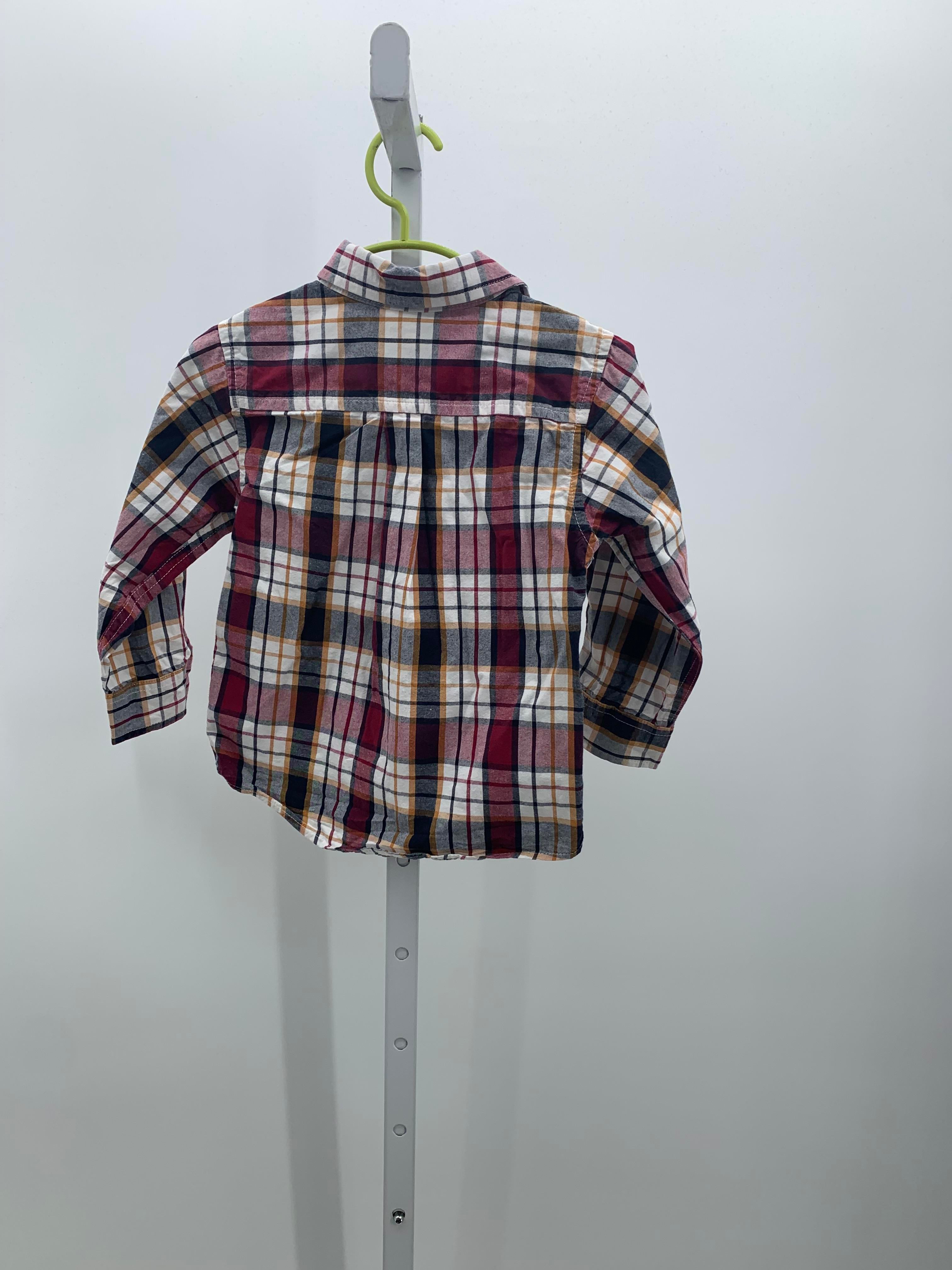 MAROON/ WHITE PLAID BUTTON DOWN