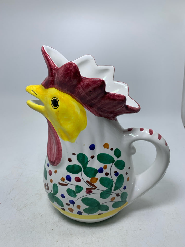 VTG HAND PAINTED ROOSTER MADE IN ITALY.