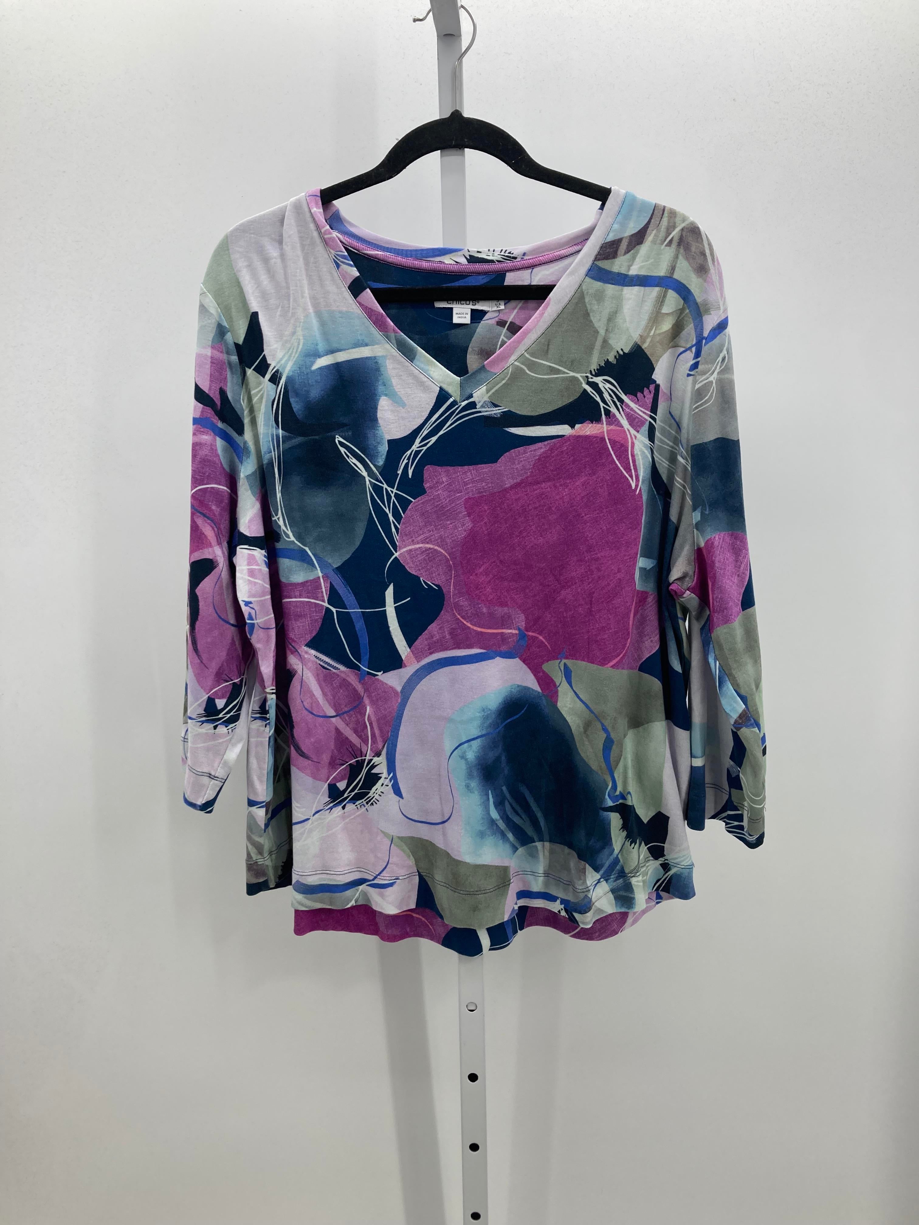 Chico's Size Extra Large Misses 3/4 Sleeve Shirt