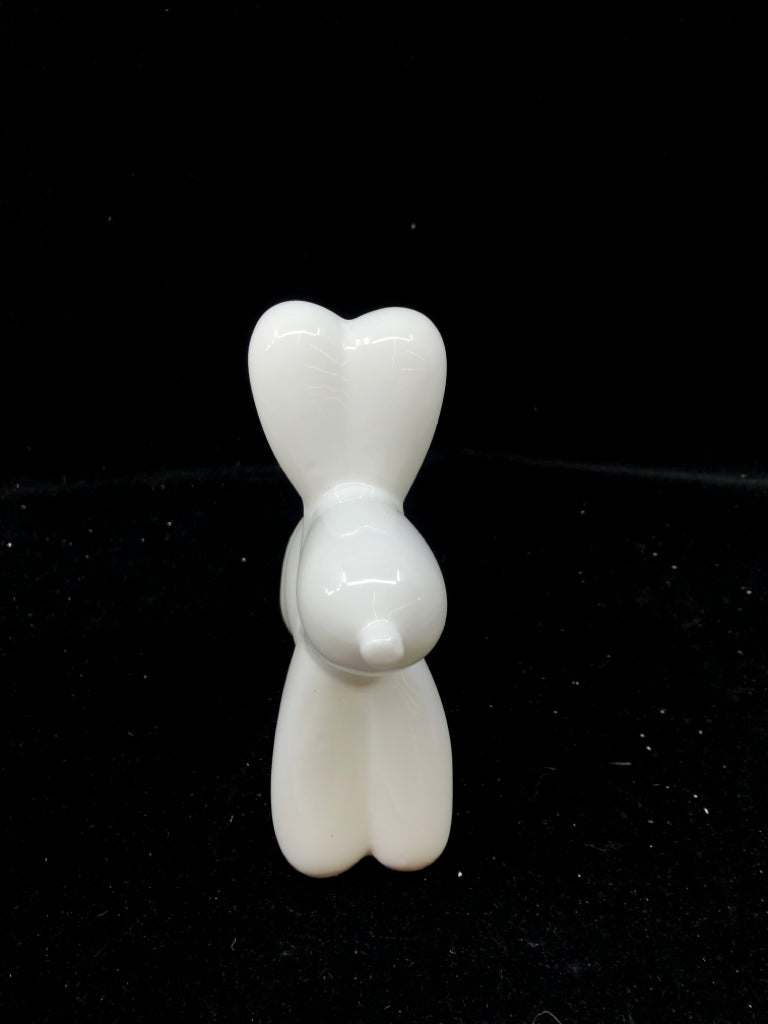 WHITE CERAMIC BALLOON DOG.