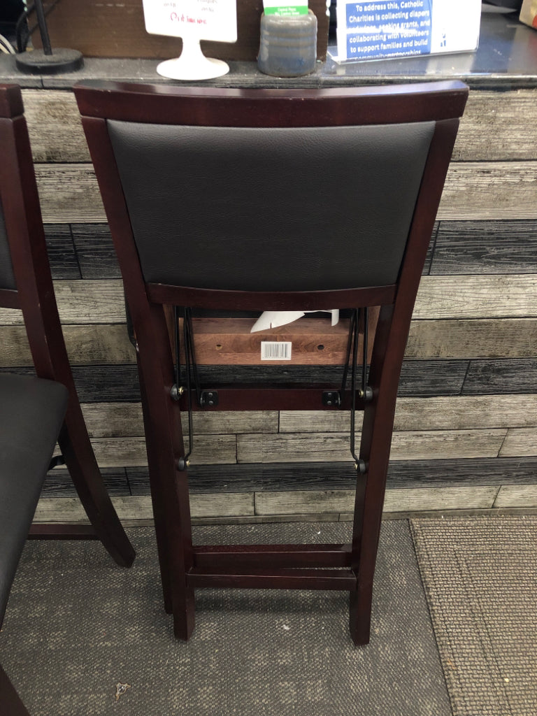 2 DK WOOD FOLD UP STOOLS.