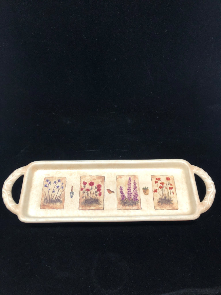 SONOMA FLORAL TAN SERVING TRAY.