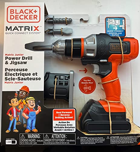 Black+Decker Matrix Jr Power Drill & Jigsaw Kids Tool Play Toy Â Forward & Rever