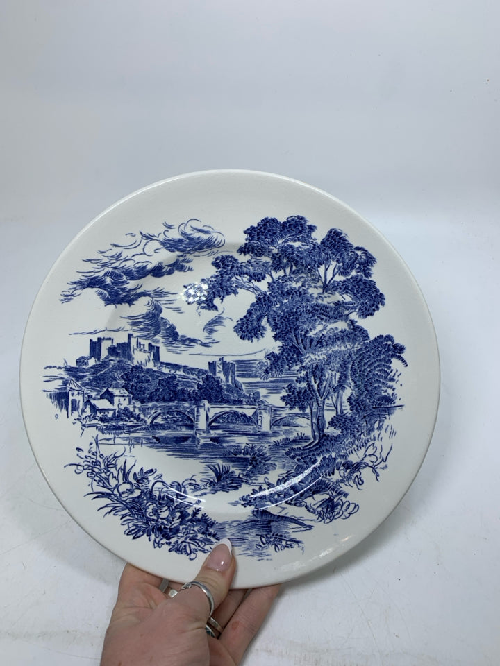 VTG BRIDGE SCENE DECORATIVE PLATE.