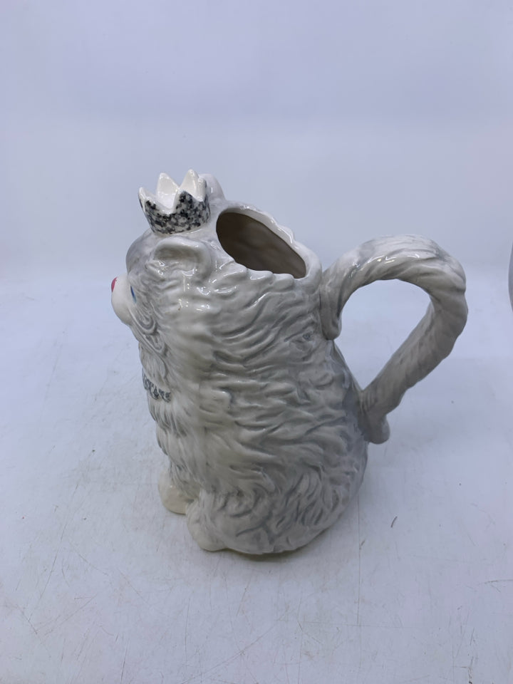 GREY CAT IN CROWN PITCHER.