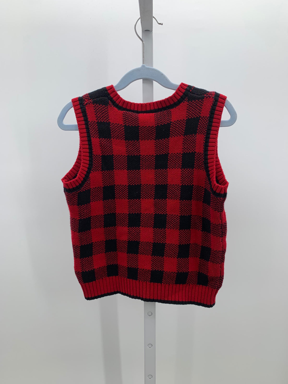 RED/BLACK PLAID SWEATER VEST