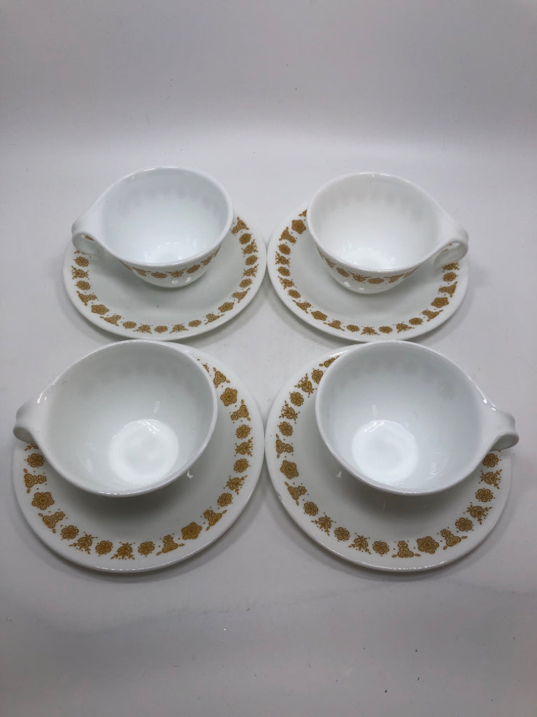 8PC VTG CORELLE BUTTERFLY CUPS/SAUCER SRV.