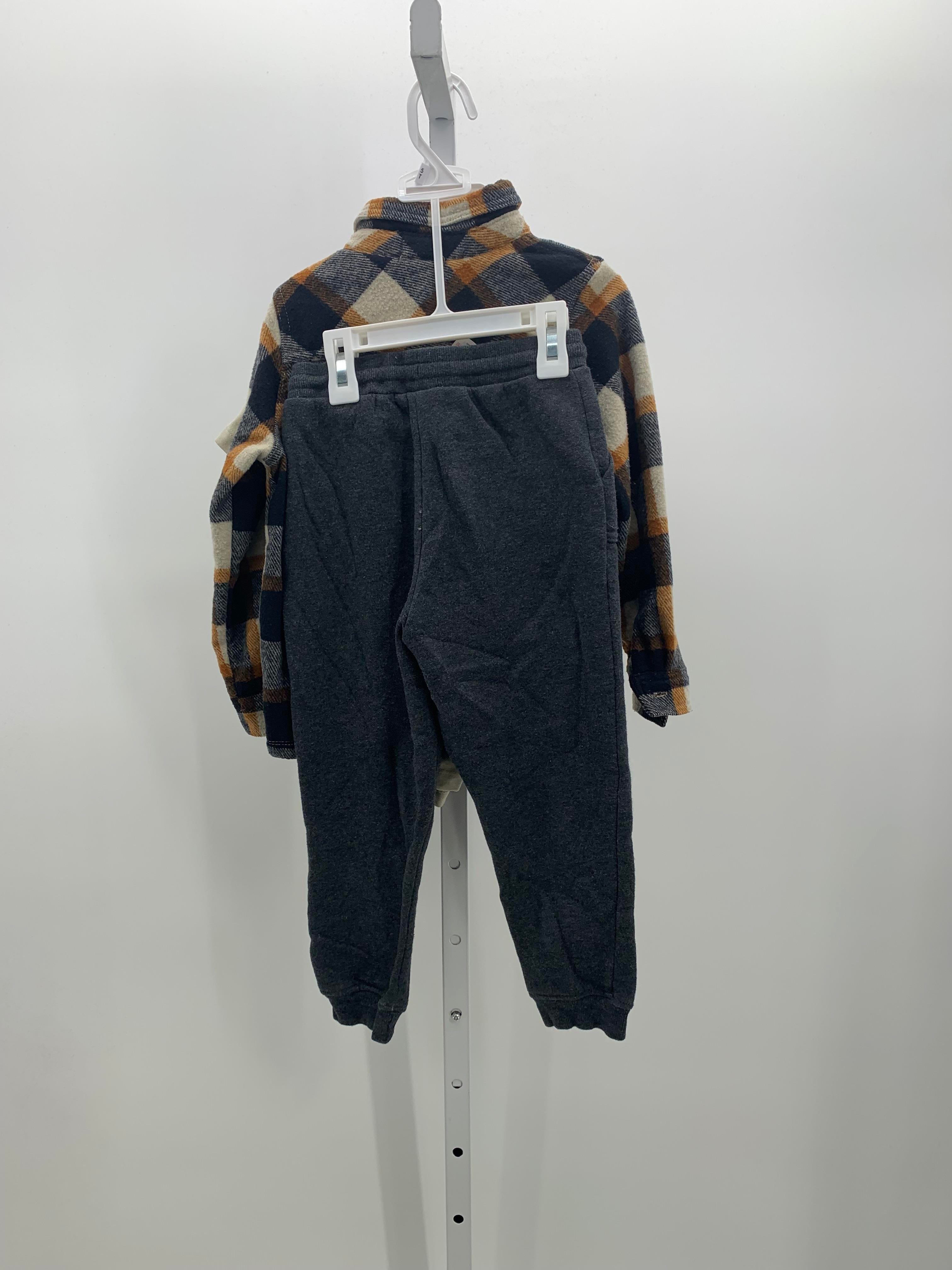 TEE, PLAID SHIRT, PANTS SET