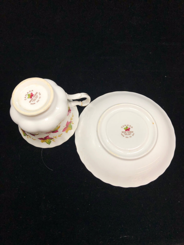 CANADA LEAF TEA CUP & SAUCER - ROYAL ALBERT.