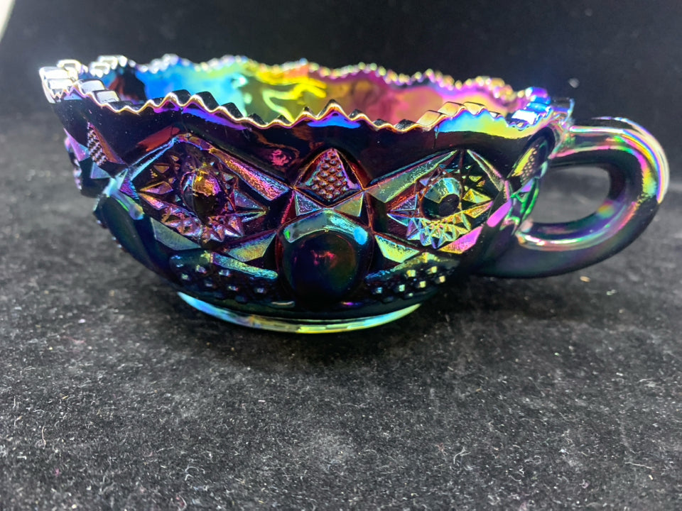 VTG CARNIVAL GLASS BLUE GREEN PURPLE.