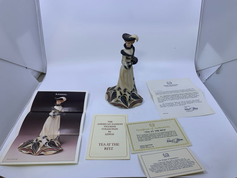 LENOX AMERICAN FASHION TEA AT THE RITZ FIGURINE.