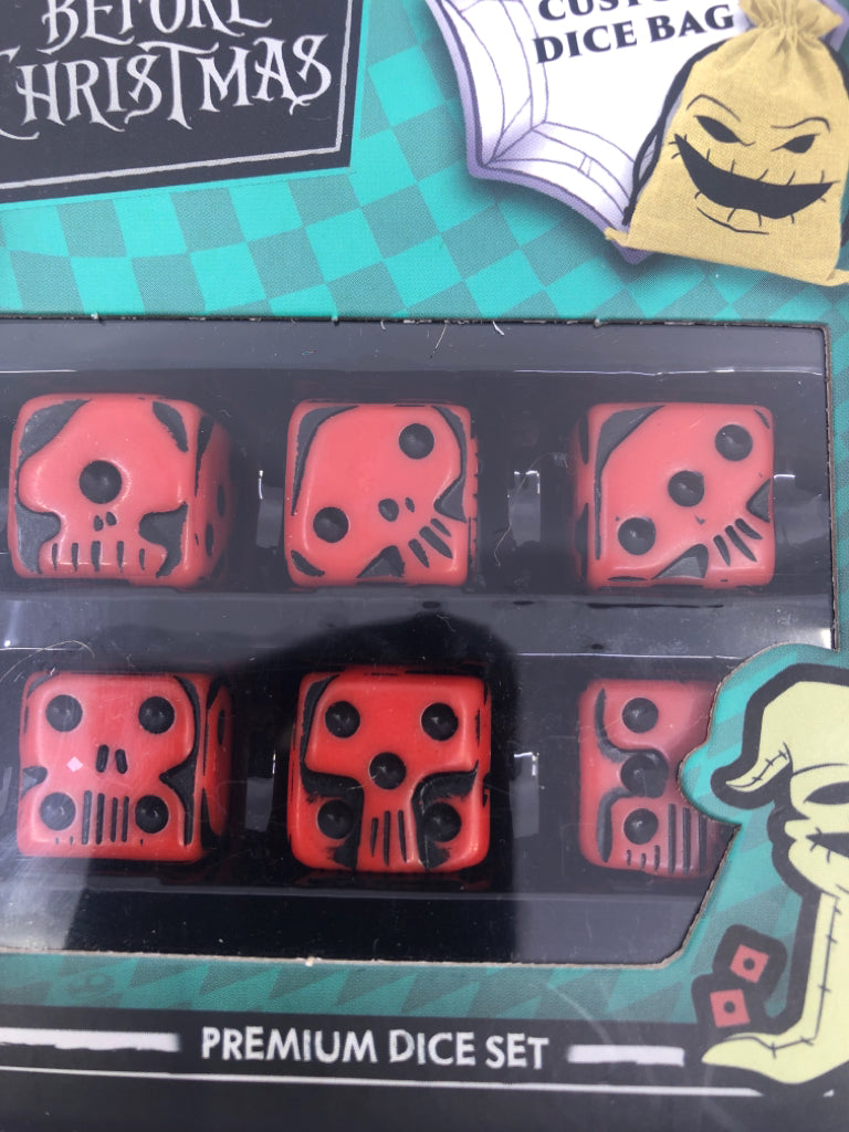 NIB NIGHTMARE BEFORE CHRISTMAS DICE SET.