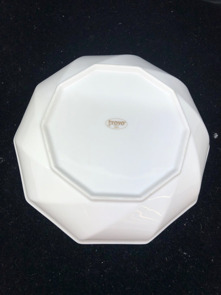 VTG PINK IRIS FLORAL SERVING BOWL.