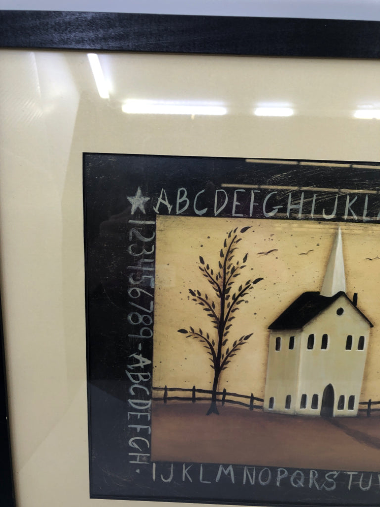 PRIMITIVE CHURCH ALPHABET WALL DECOR.