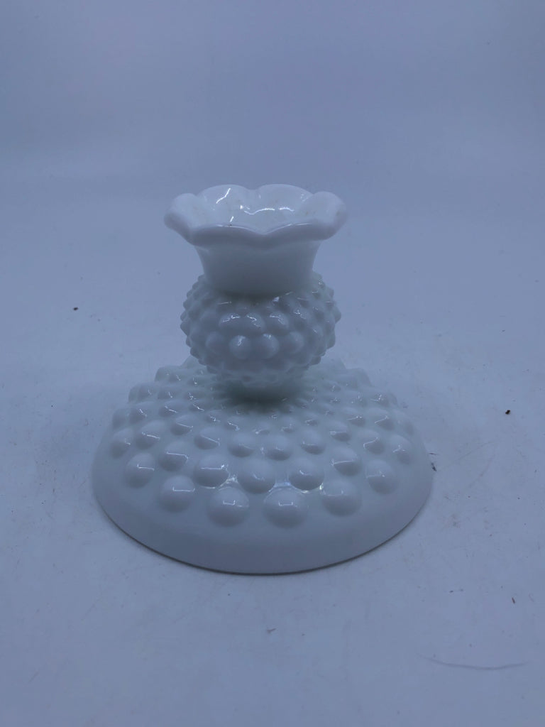 VTG MILK HOBNAIL CANDLE HOLDER.