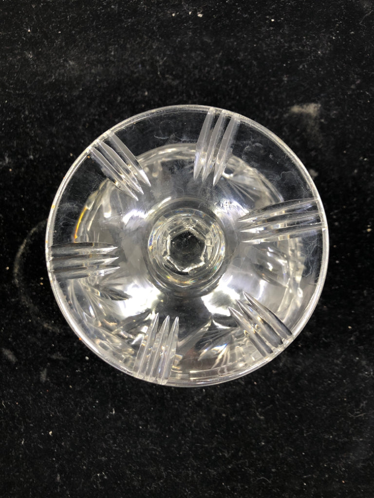 CLEAR CUT GLASS CANDY DISH.