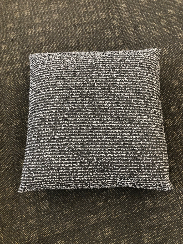 GRAY FLUFF STRIPE PILLOW.