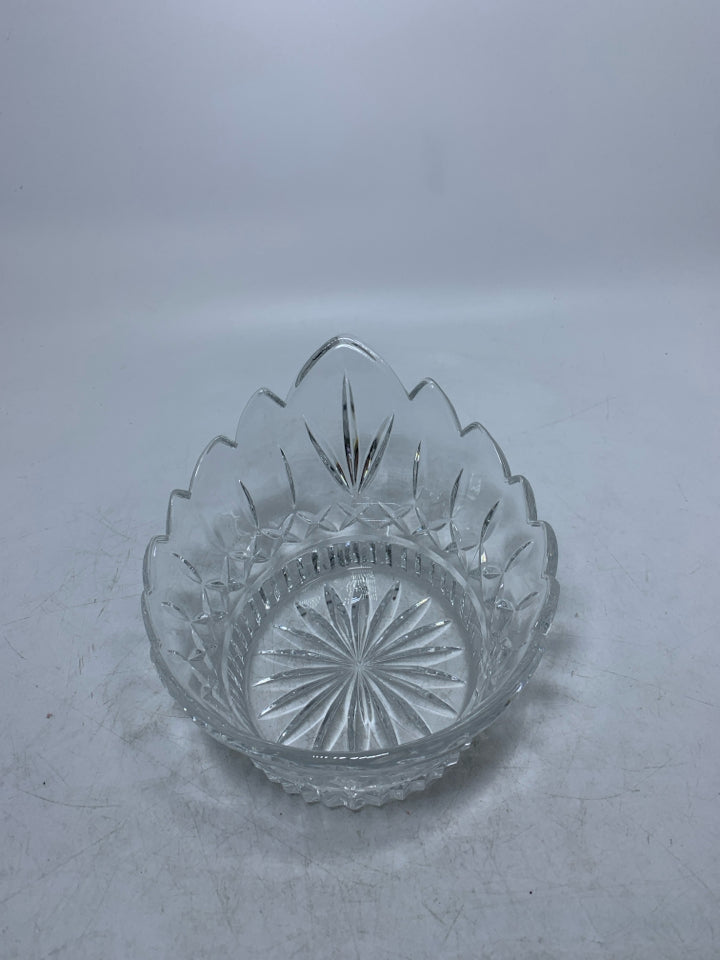 CRYSTAL BOWL W/ ONE SIDED FLARE.