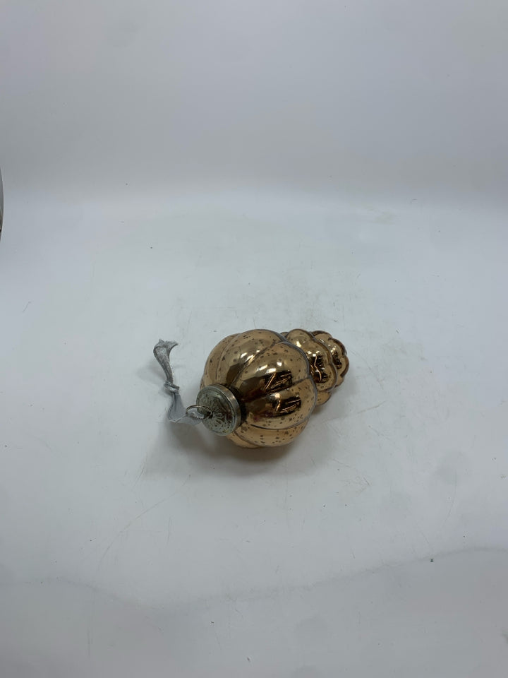 BROWN MERCURY GLASS ORNAMENT.