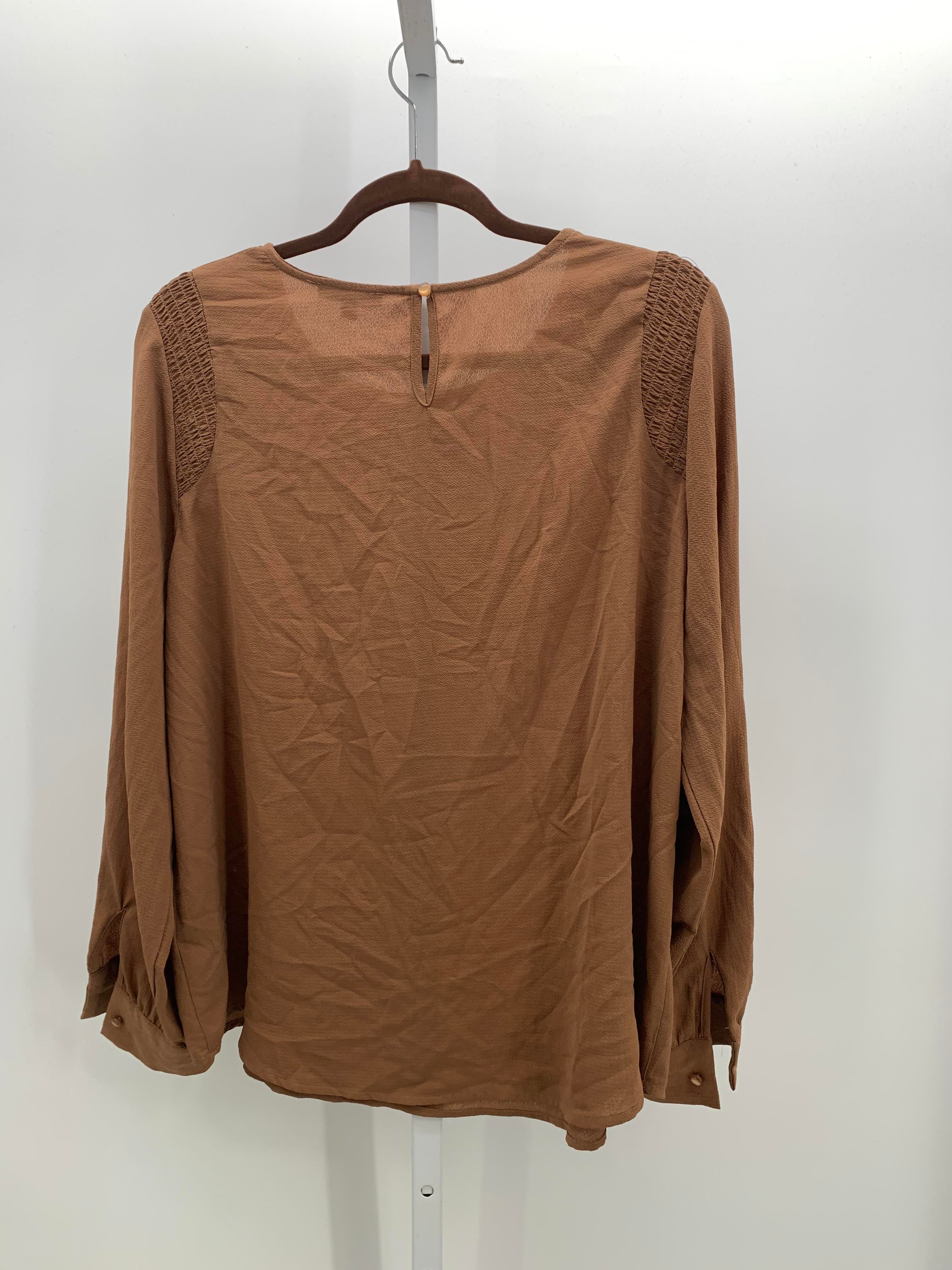 Adrianna Papell Size Extra Large Misses Long Sleeve Shirt