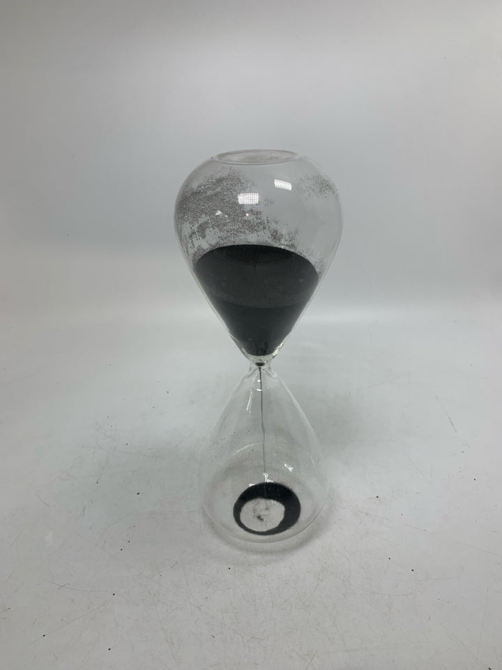 BLACK SAND HOUR GLASS.