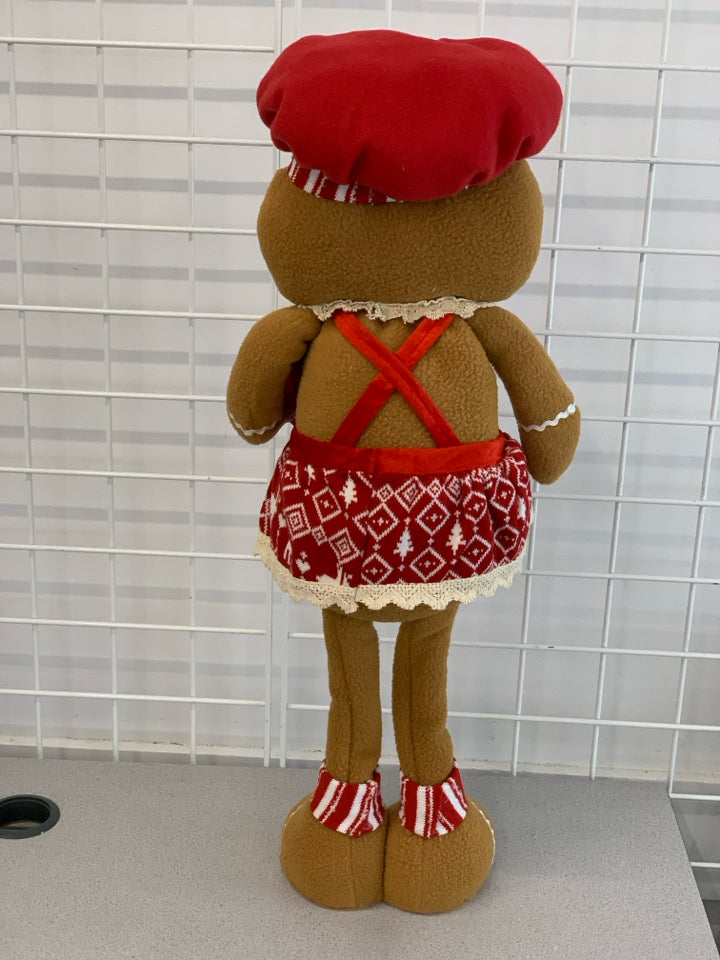 GINGERBREAD MAN W/ PEPPERMINT STANDING DECOR.