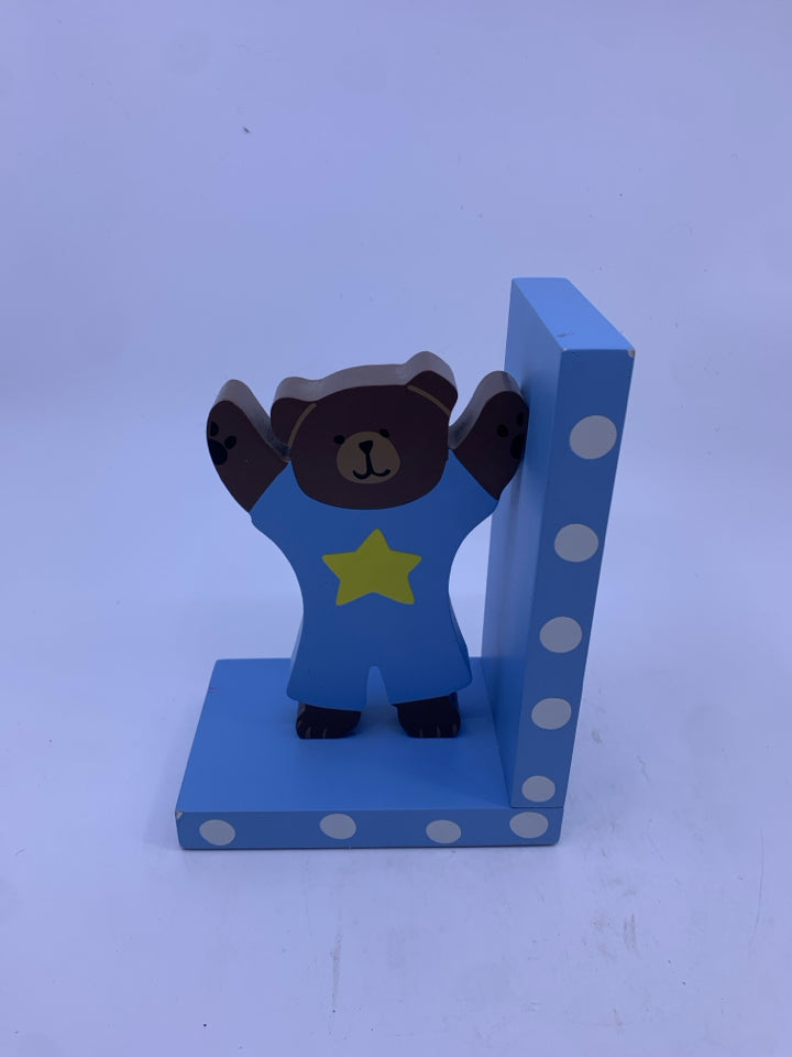 2PC BLUE TEDDY BEAR BOOKENDS- TATUTINA.