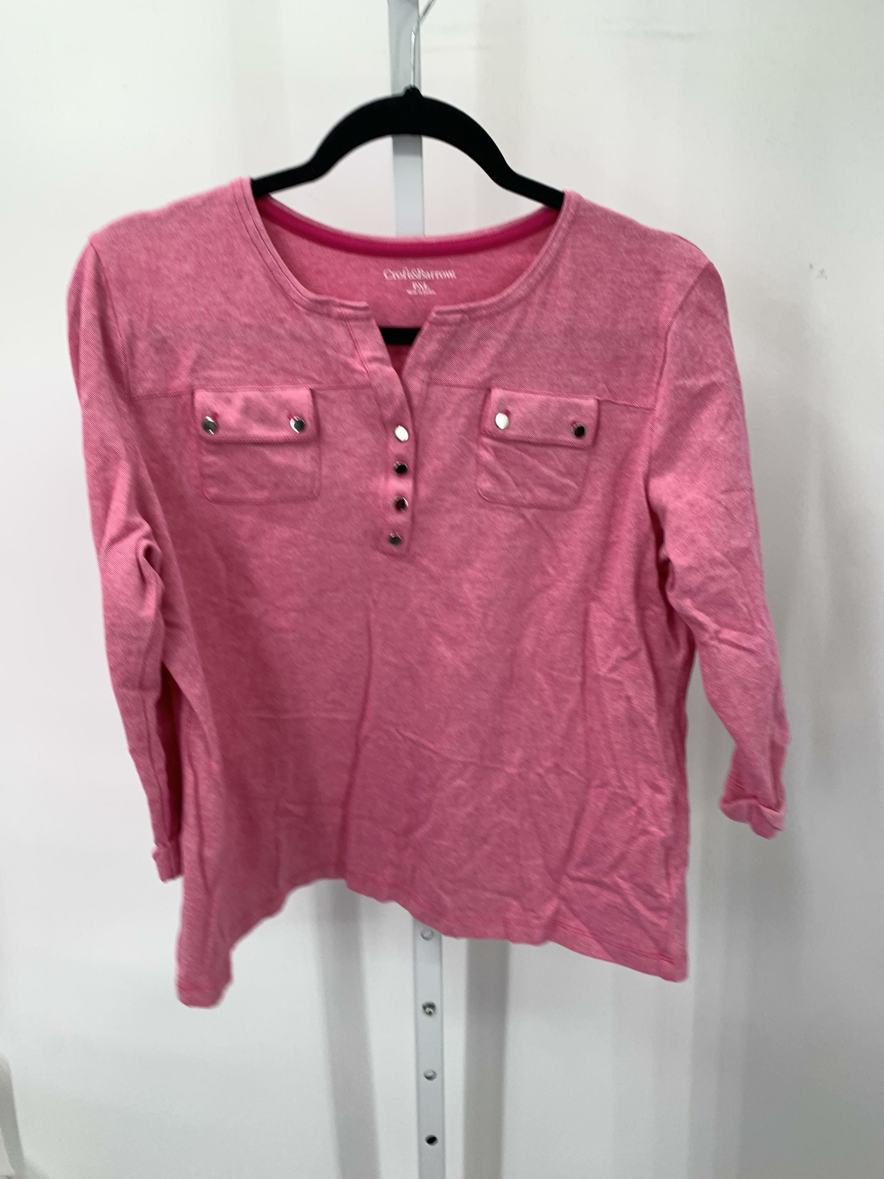 Croft & Barrow Size X Large Petite Petite 3/4 Sleeve Shirt
