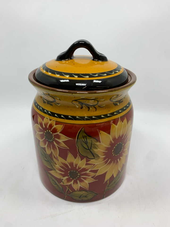 RED SUNFLOWER CANISTER.