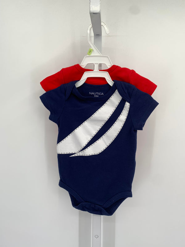 TWO SHORT SLV BODY SUITS RED AND NAVY