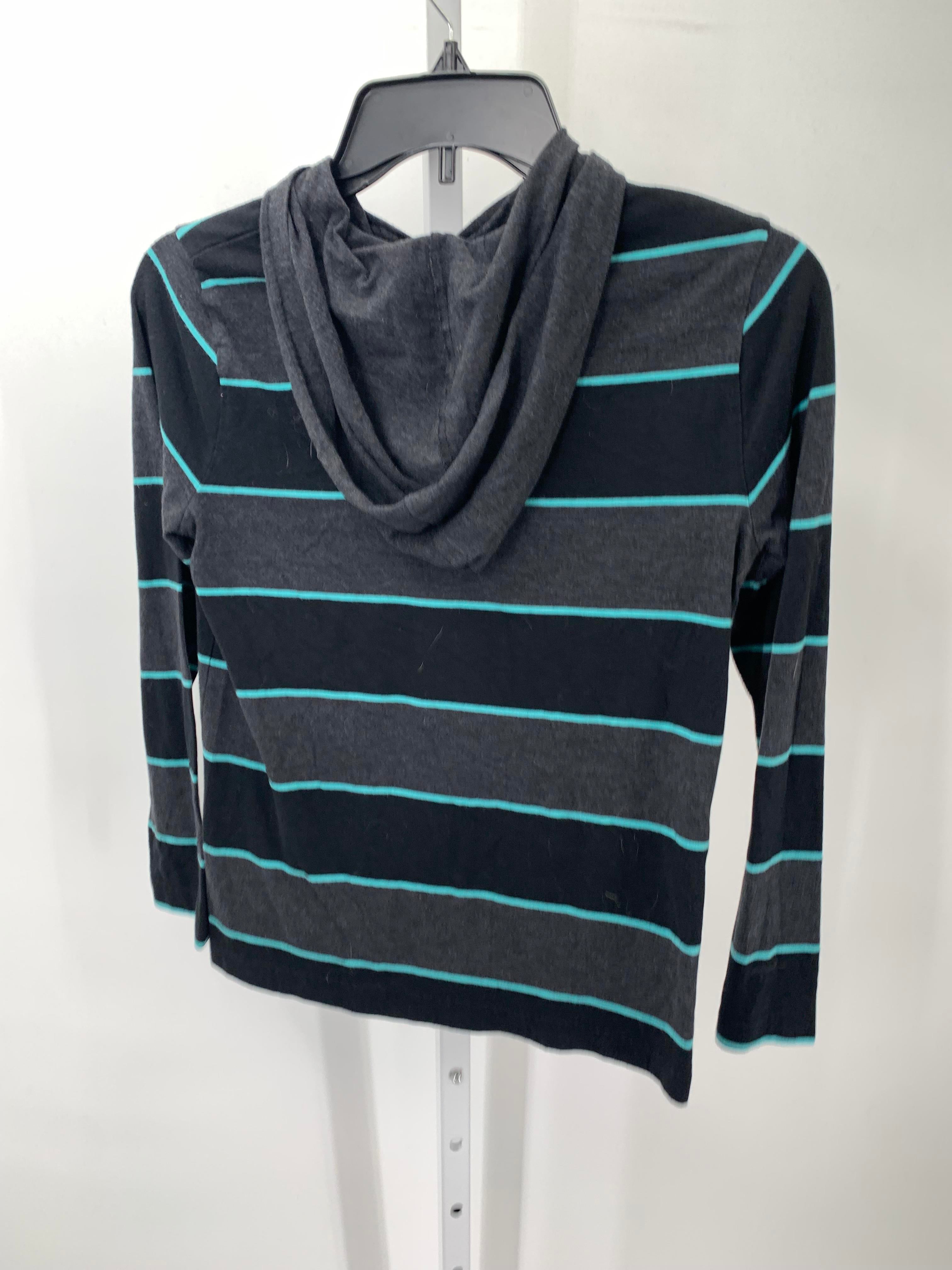 BLUE STRIPES HOODED KNIT