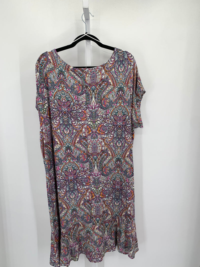 Lucky Brand Size 3X Womens Short Sleeve Dress