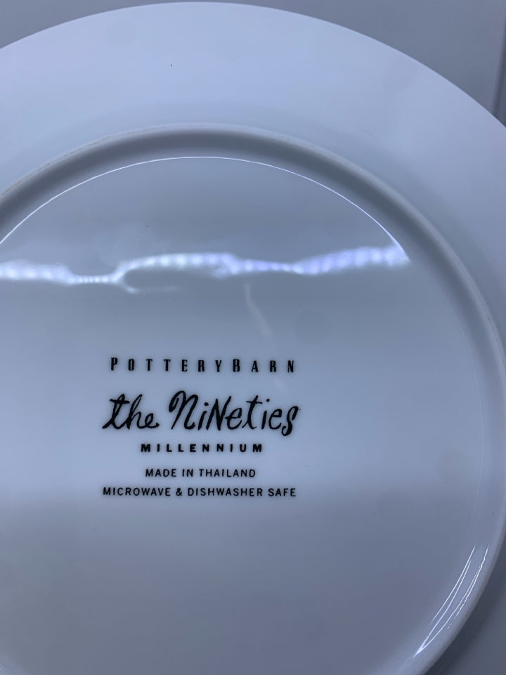 12 POTTERY BARN MILLENNIUM DECADES PLATES.