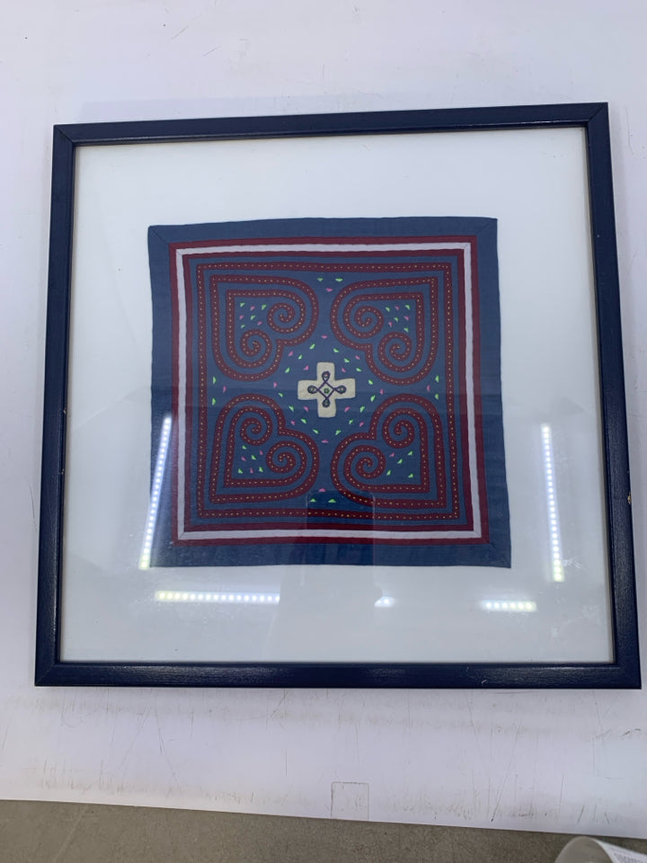 FRAMED FABRIC BLOCK.