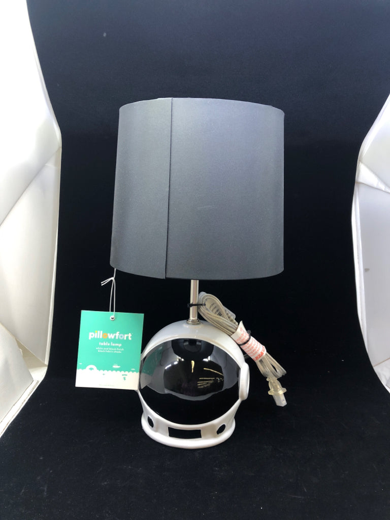NEW ASTRONAUT LAMP W/BLACK SHADE.