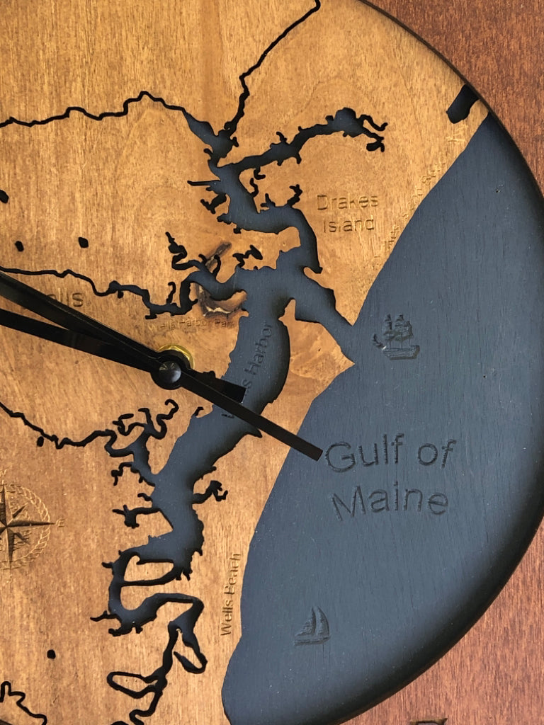 WOOD GULF OF MAINE CLOCK.