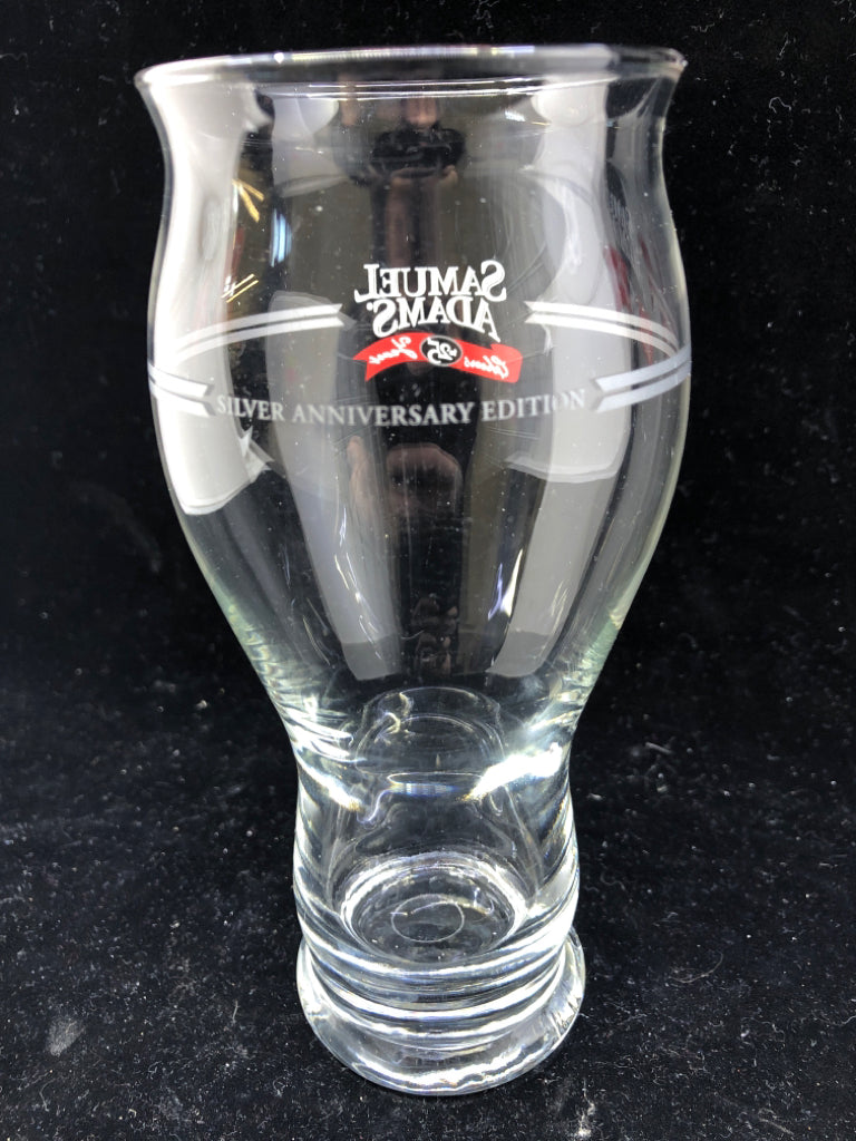 SAMUEL ADAMS CHEERS TO 25 YEARS BEER GLASS.