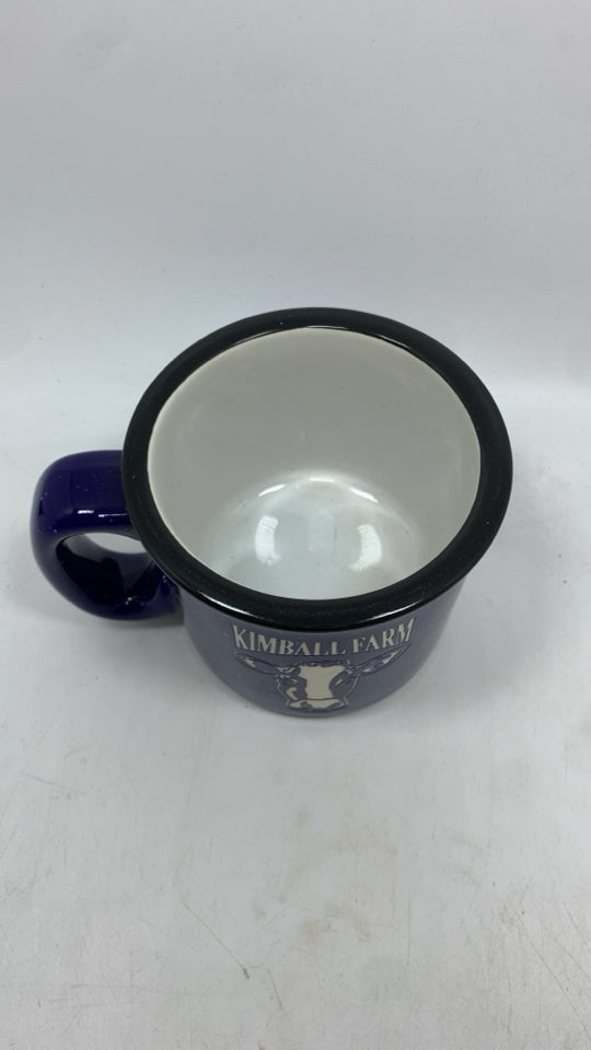 BLUE CERAMIC KIMBALL FARM MUG.