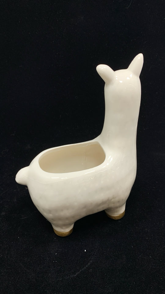 CERAMIC LLAMA PLANTER.