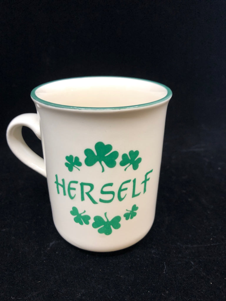 "HERSELF" CARRIGALINE POTTERY MUG MADE IN IRELAND.