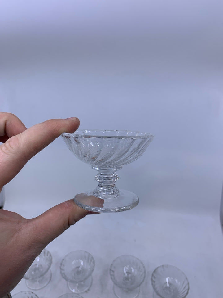 8 MINI FOOTED SERVERS/ SALT CELLARS.