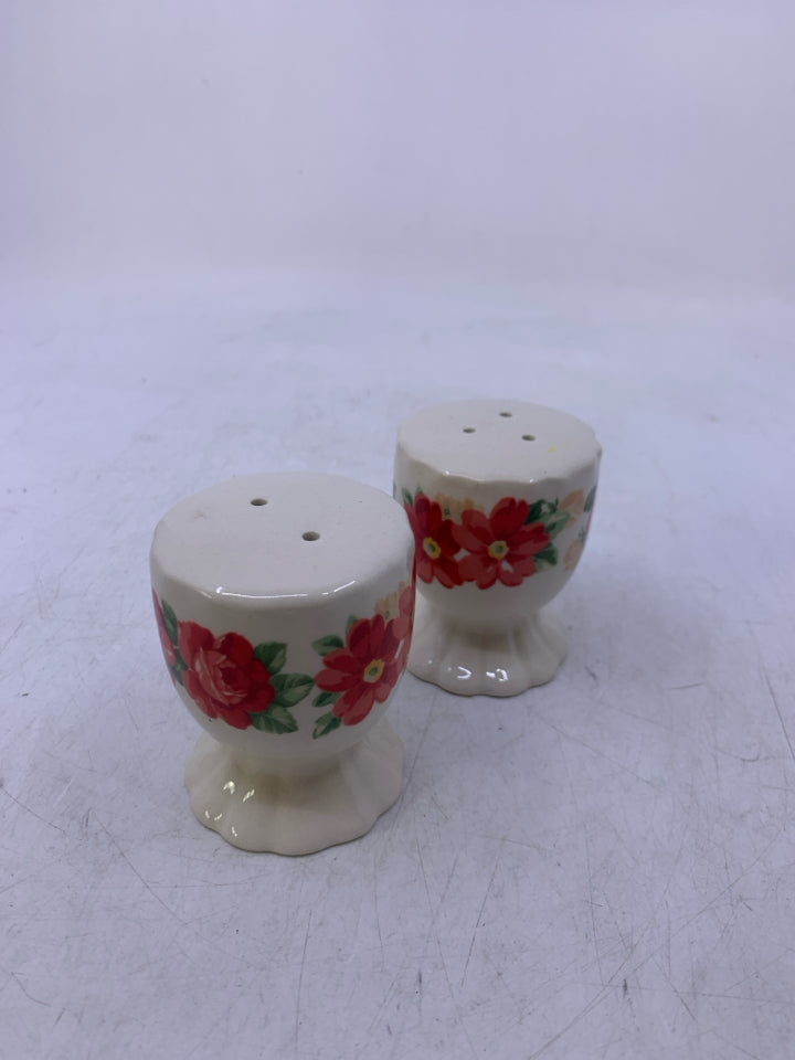 WHITE FOOTED W/ RED FLOWERS.