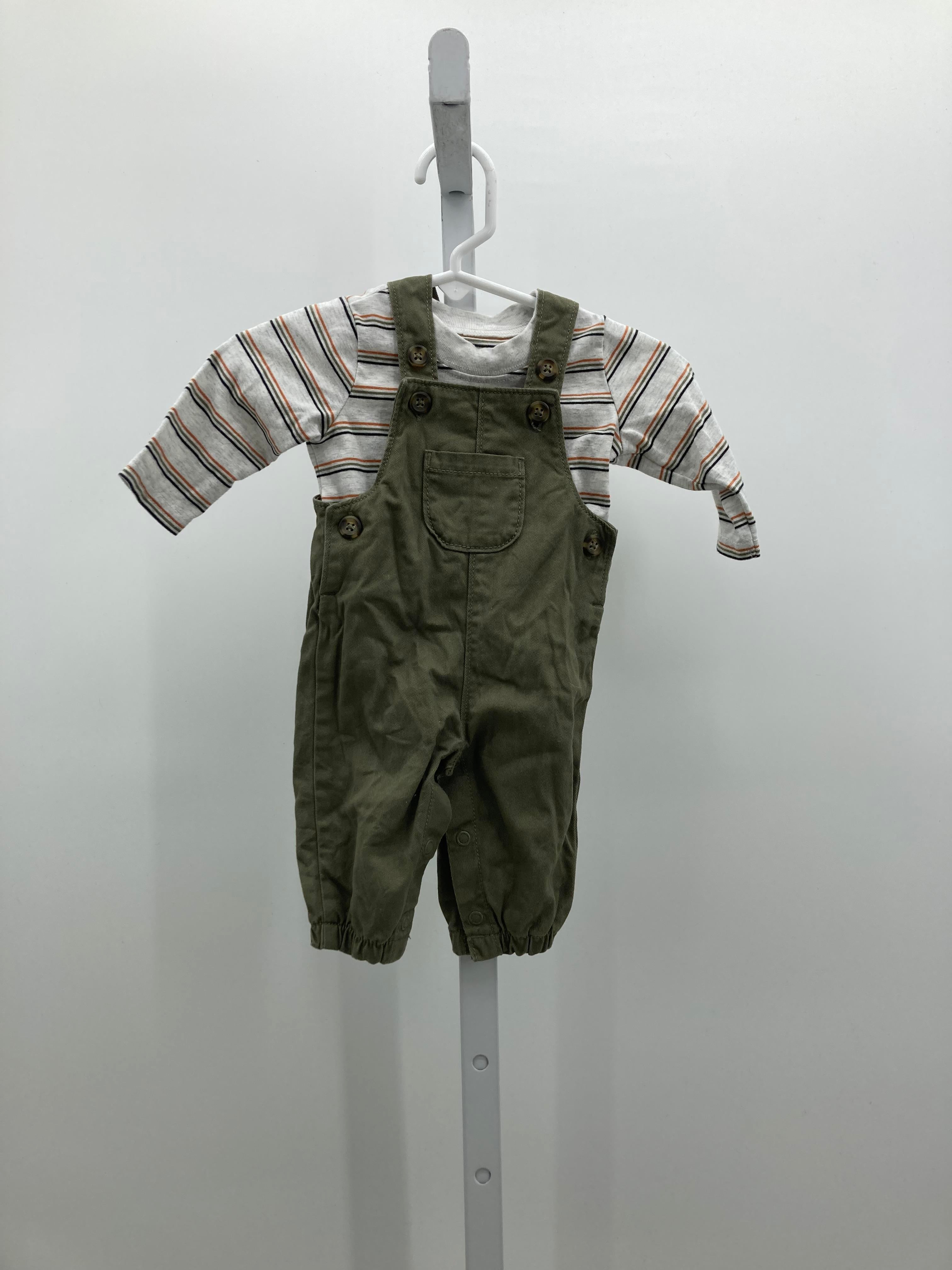 STRIPE SHIRT GREEN OVERALLS